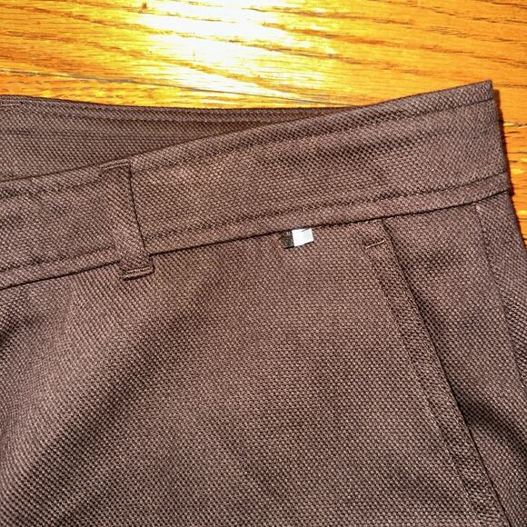 HUGO BOSS Womens Tapika Ankle Trousers Size 12 Dark Brown Stretch Cotton - Picture 5 of 16